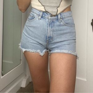BDG girlfriend high rise light blue shorts 26